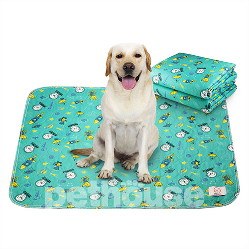 Misoko Многоразовая пеленка "Ракеты" для собак, мятная