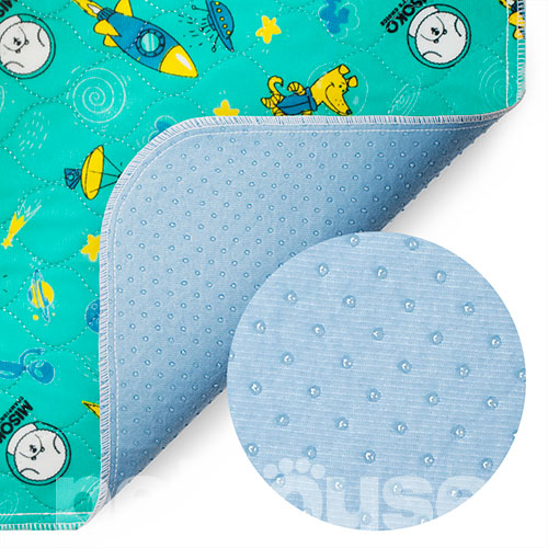 Misoko Многоразовая пеленка "Ракеты" для собак, мятная