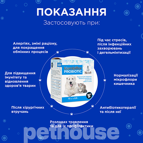 Modes Kombiflor Probiotic Порошок для поддержания баланса микрофлоры кишечника собак и кошек