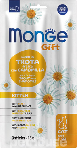 Monge Gift Kitten Ласощі з фореллю та ромашкою для кошенят 