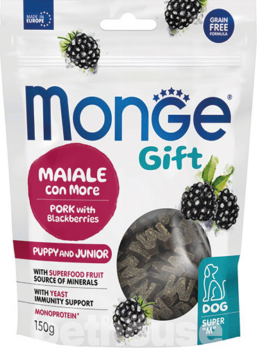 Monge Gift Puppy Growth Support Лакомство со свининой и ежевикой для щенков
