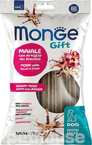Monge Gift Puppy Medium & Maxi Ласощі зі свининою та коренем кігтя диявола для цуценят