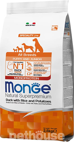 Monge Speciality Line Puppy & Junior All Breeds Duck and Rice