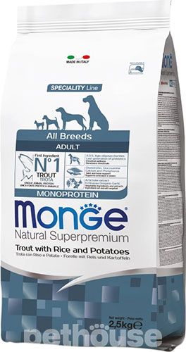 Monge Speciality Line Dog Adult All Breeds Monoprotein Trout with Rice and Potatoes