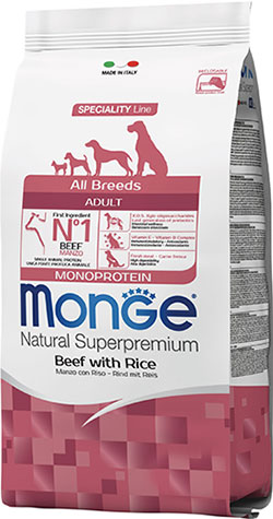 Monge Speciality Line Dog Adult All Breeds Monoprotein Beef with Rice
