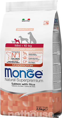 Monge Mini Puppy & Junior Monoprotein Salmon with Rice 