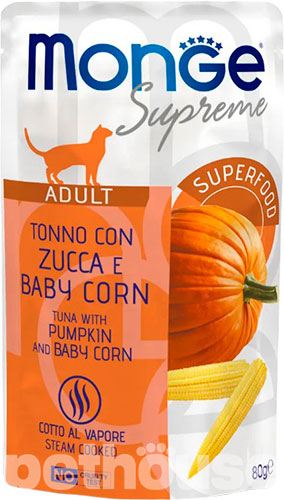 Monge Supreme Adult Cat Tuna with Pumpkin and Baby Corn
