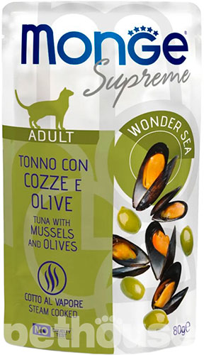 Monge Supreme Adult Cat Tuna with Mussels and Olives