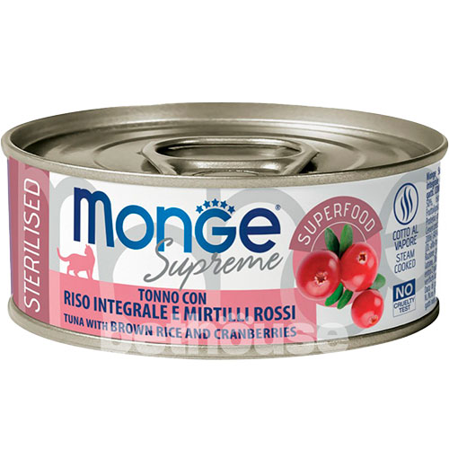 Monge Supreme Sterilised Cat Tuna with Brown Rice and Cranberries