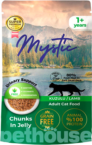 Mystic Шматочки з ягням в желе для котів, пауч Mystic Шматочки з ягням в желе для котів, пауч