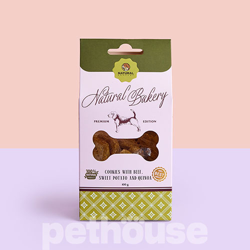 Natural Печенье с говядиной, бататом и киноа для собак