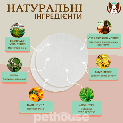 Natural Dog Company Ear Wipes Салфетки для гигиены ушей собак