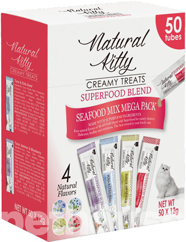 Natural Kitty Creamy Treats Seafood Mega Pack Набір кремових ласощів з тунцем для котів