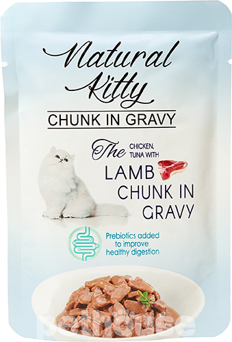 Natural Kitty Chunk in Gravy Chicken, Tuna with Lamb