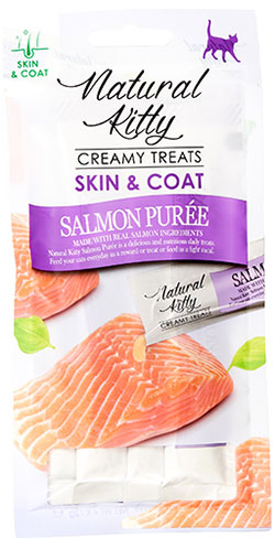 Natural Kitty Functional Creamy Treat Skin & Coat Кремовое лакомство с лососем для кошек