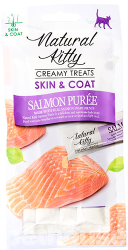 Natural Kitty Functional Creamy Treat Skin & Coat Кремові ласощі з лососем для котів