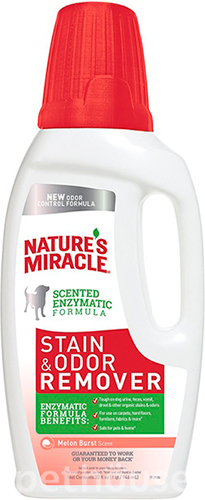 Nature's Miracle Dog Stain & Odor Remover, раствор с ароматом дыни