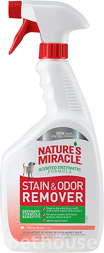 Nature's Miracle Dog Stain & Odor Remover, спрей с ароматом дыни