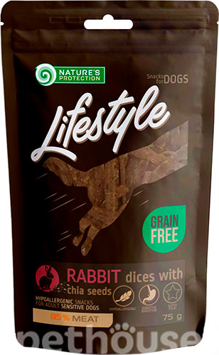Nature's Protection Lifestyle Dog Snacks Rabbit Dices With Chia Seeds