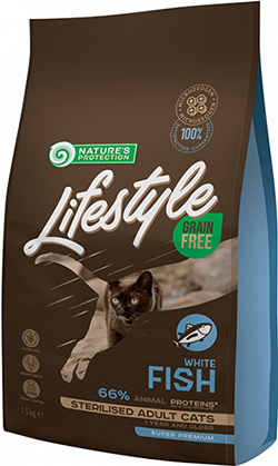 Nature's Protection Lifestyle Grain Free Cat Adult Sterilised White Fish