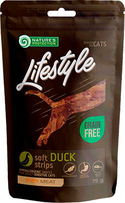 Nature's Protection Lifestyle Cat Snacks Soft Duck Strips