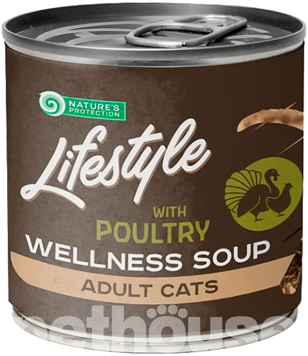 Nature's Protection Lifestyle Cat Adult Long Haired Wellness Soup Poultry 