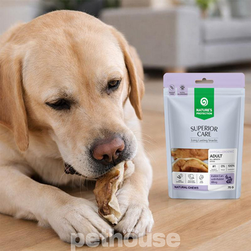 Nature's Protection Superior Care Rabbit Ears with Rabbit Filling Кроличьи уши с кроличьей начинкой для собак Nature's Protection Superior Care Rabbit Ears with Rabbit Filling Кроличьи уши с кроличьей начинкой для собак