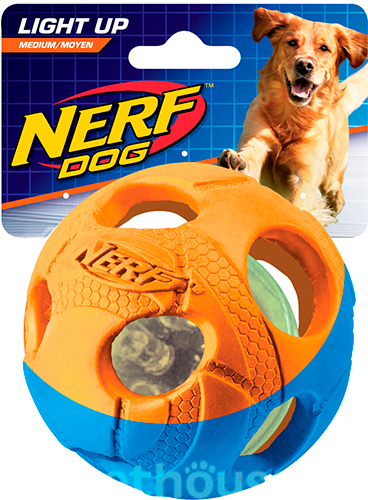 Nerf LED Bash Ball М’яч, що світиться, для собак, фото 2