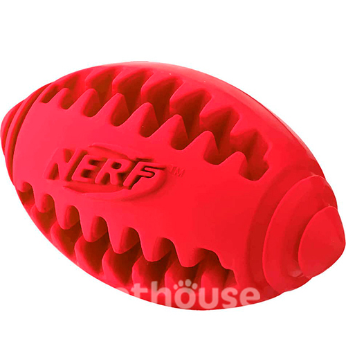 Nerf Teeth-Cleaning Football Рельєфний м’яч для чищення зубів собак, фото 2