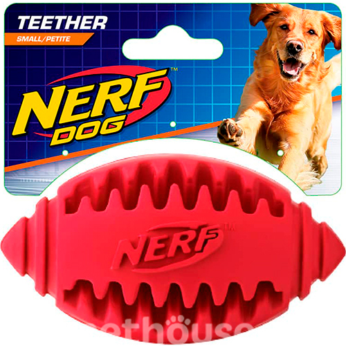 Nerf Teeth-Cleaning Football Рельефный мяч для чистки зубов собак, фото 3
