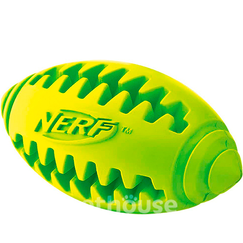 Nerf Teeth-Cleaning Football Рельєфний м’яч для чищення зубів собак, фото 4
