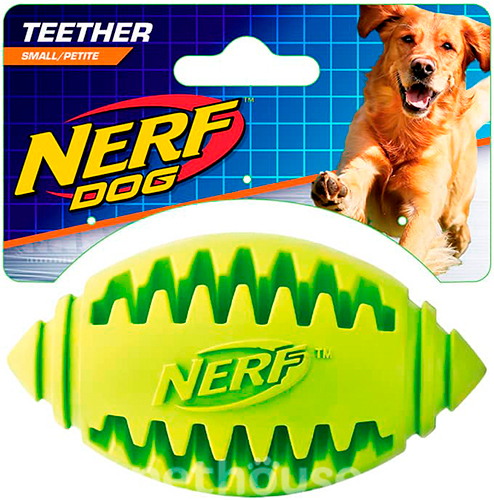 Nerf Teeth-Cleaning Football Рельефный мяч для чистки зубов собак, фото 5