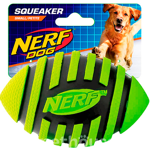 Nerf Spiral Squeak Football Спиральный мяч для собак, фото 3