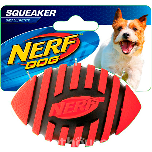 Nerf Spiral Squeak Football Спиральный мяч для собак, фото 4