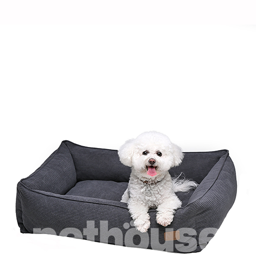 Noble Pet Albert Velvet Gray М'який лежак з бортами для собак і котів