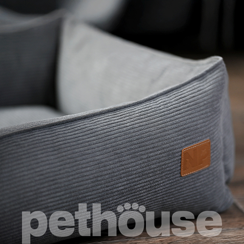 Noble Pet Albert Velvet Gray М'який лежак з бортами для собак і котів