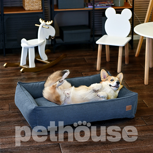 Noble Pet Albert Velvet Gray М'який лежак з бортами для собак і котів