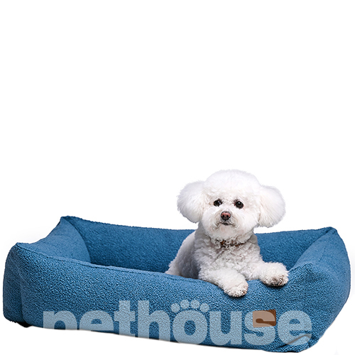 Noble Pet Albert Teddy Blue М'який лежак з бортами для собак і котів
