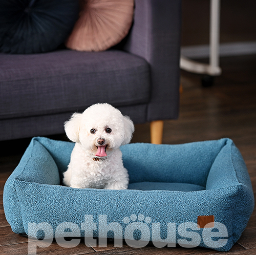 Noble Pet Albert Teddy Blue М'який лежак з бортами для собак і котів