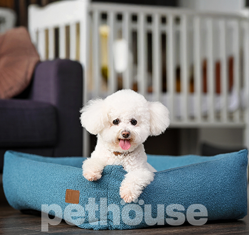 Noble Pet Albert Teddy Blue М'який лежак з бортами для собак і котів