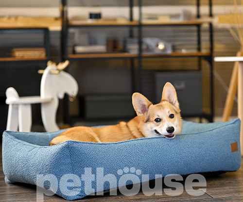 Noble Pet Albert Teddy Blue М'який лежак з бортами для собак і котів