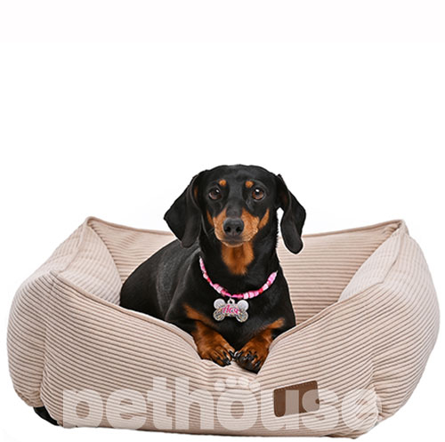 Noble Pet Henry Velvet Sand Мягкий лежак с бортами для собак и кошек