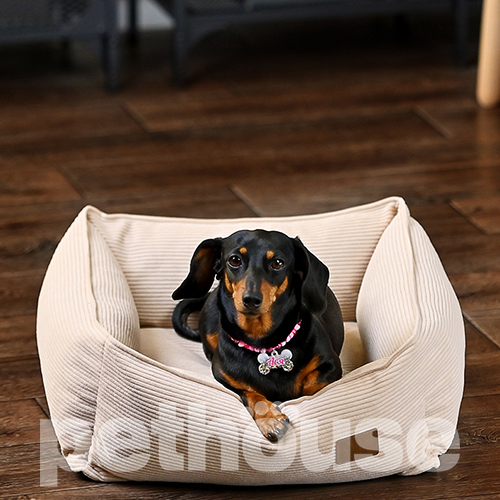 Noble Pet Henry Velvet Sand Мягкий лежак с бортами для собак и кошек