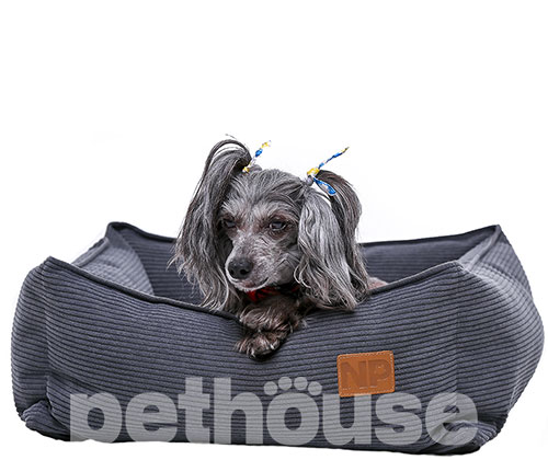 Noble Pet Henry Velvet Grey Мягкий лежак с бортами для собак и кошек