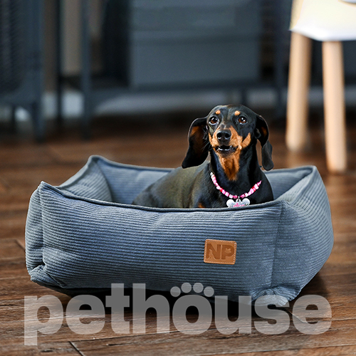 Noble Pet Henry Velvet Grey Мягкий лежак с бортами для собак и кошек