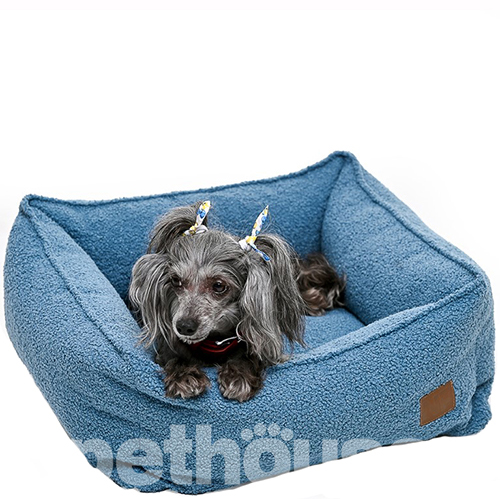 Noble Pet Henry Teddy Blue Мягкий лежак с бортами для собак и кошек