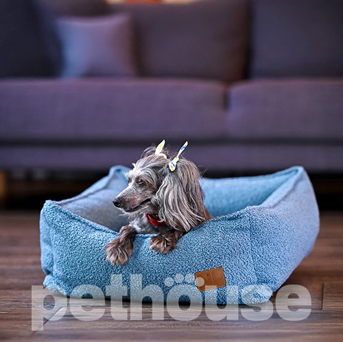 Noble Pet Henry Teddy Blue Мягкий лежак с бортами для собак и кошек