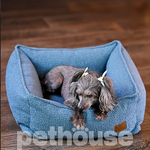 Noble Pet Henry Teddy Blue Мягкий лежак с бортами для собак и кошек