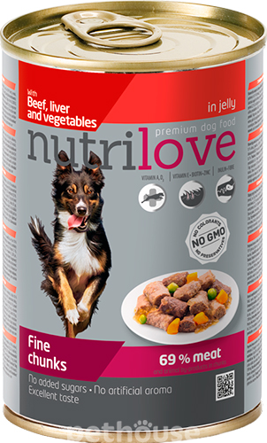 Nutrilove с говядиной, печенью и овощами для собак