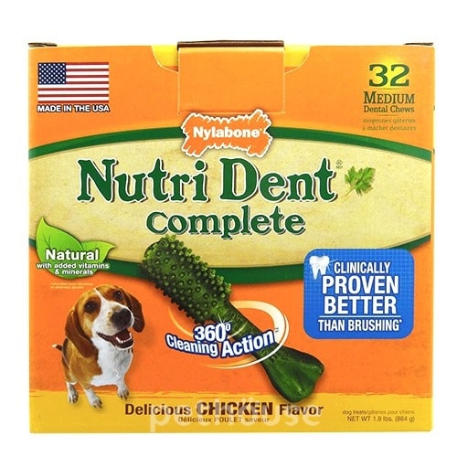 Nylabone Nutri Dent Chicken Medium - лакомство для чистки зубов собак, фото 2